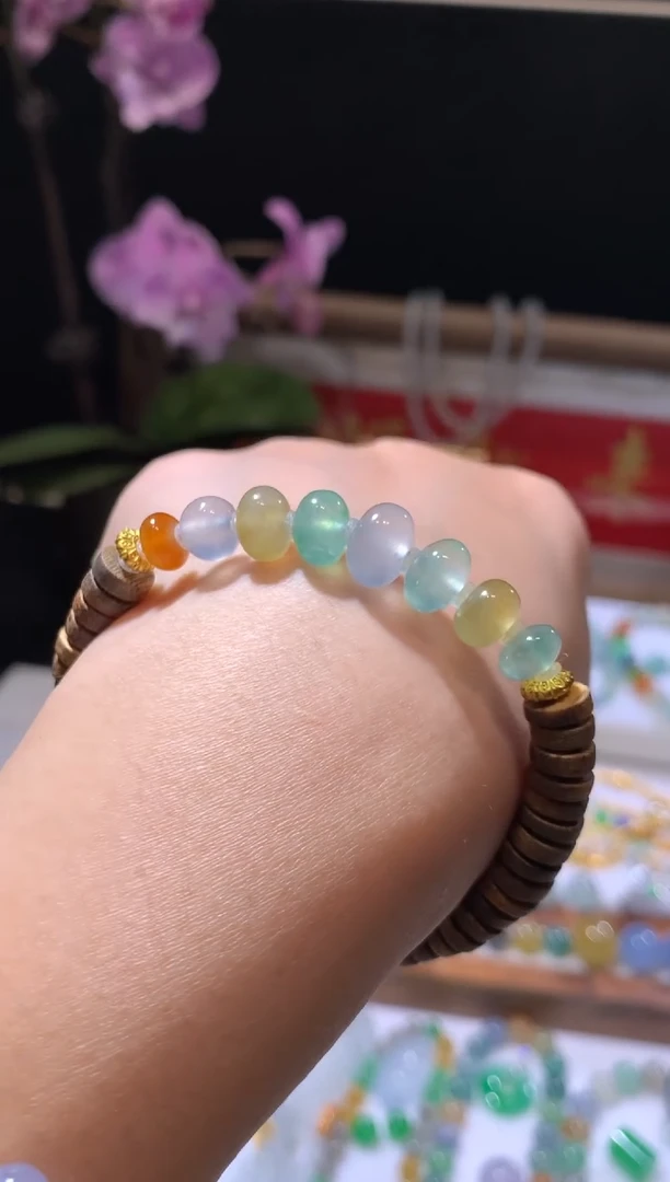 未镶嵌定制翡翠9.5*6.5珠链