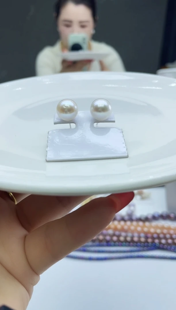 未镶嵌耳饰淡水珍珠白色系素钉