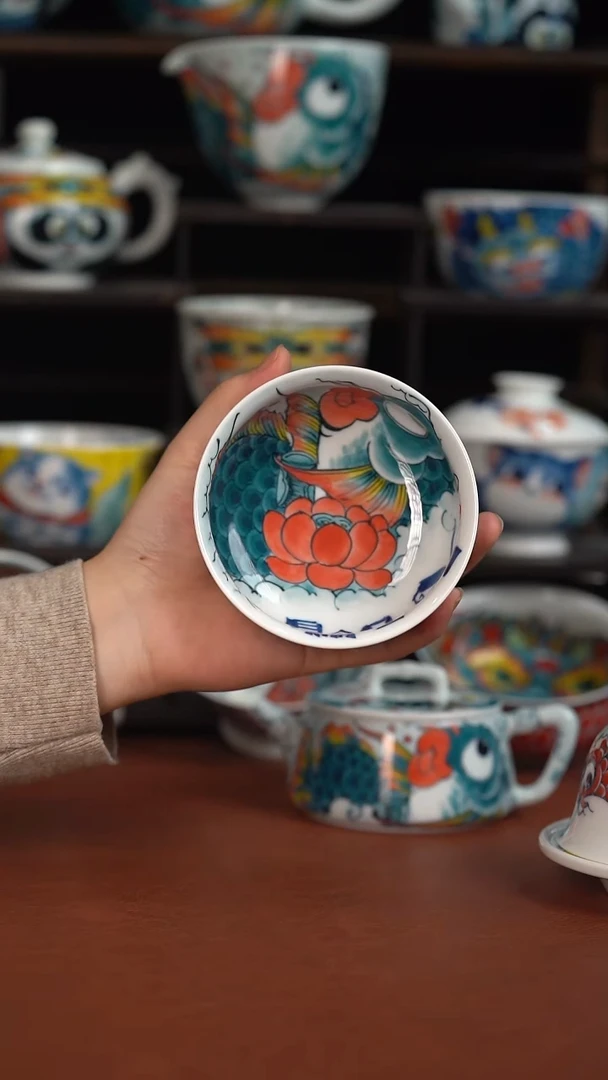 老师作品神仙鱼矮卢氏杯（微瑕价格）