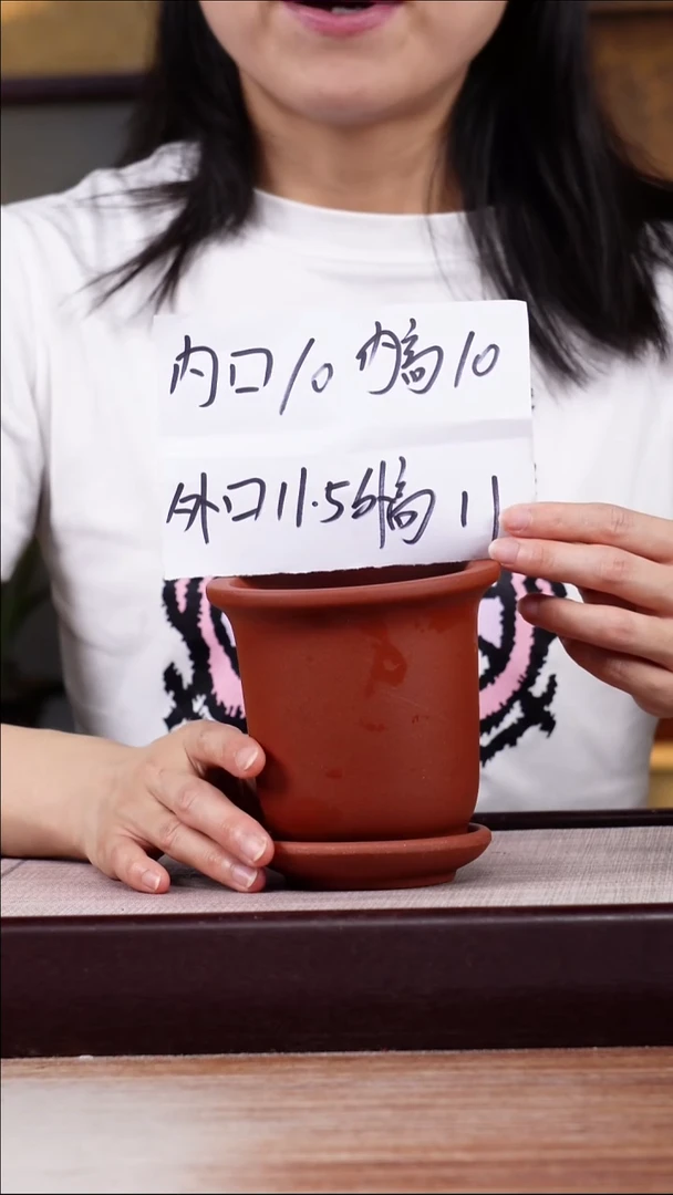 紫砂花盆新款清水泥素面迷你小金钟一只带托