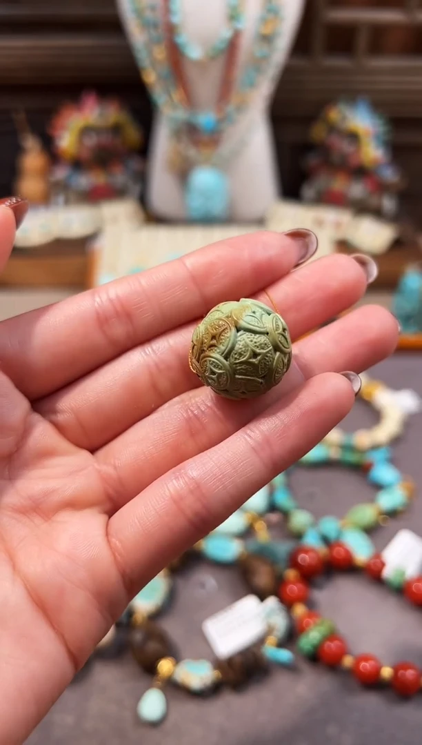 未镶嵌绿松石配饰钱币圆珠