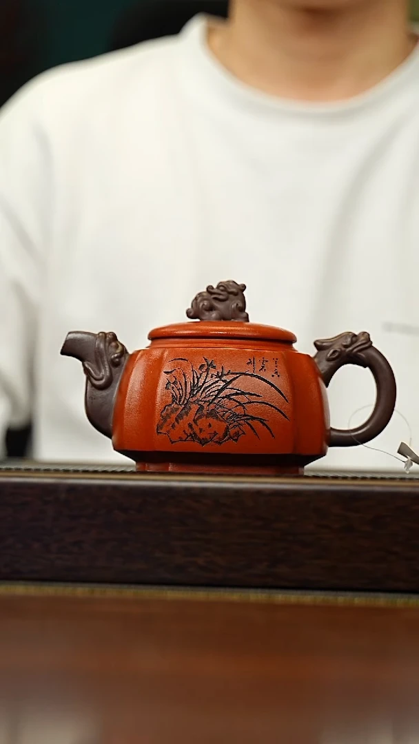 茶壶紫砂宜兴原矿 手工 紫砂壶容量400CC