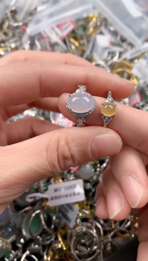 银S925镶嵌戒指翡翠222  9