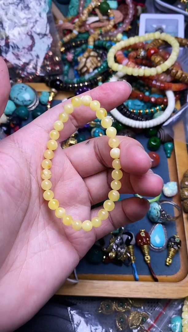 【闪购商品】蜜蜡手串未镶嵌圆珠卡5+mm 默认微瑕