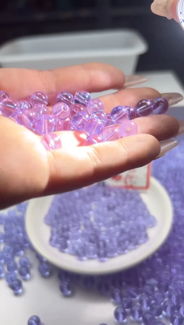 未镶嵌颈饰水晶w1654玻利维亚紫水晶8mm*25