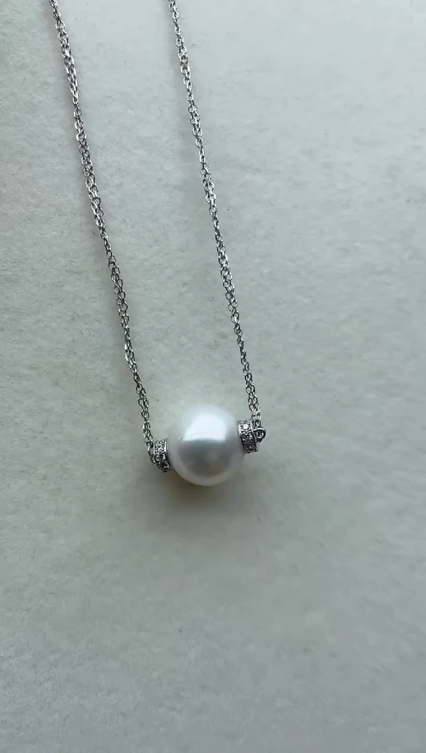 银S925镶嵌海水珍珠套链52