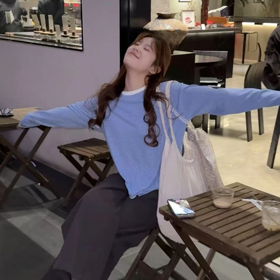 【mooi】'小特别'春夏新款韩版ins风小众设计感长袖T恤