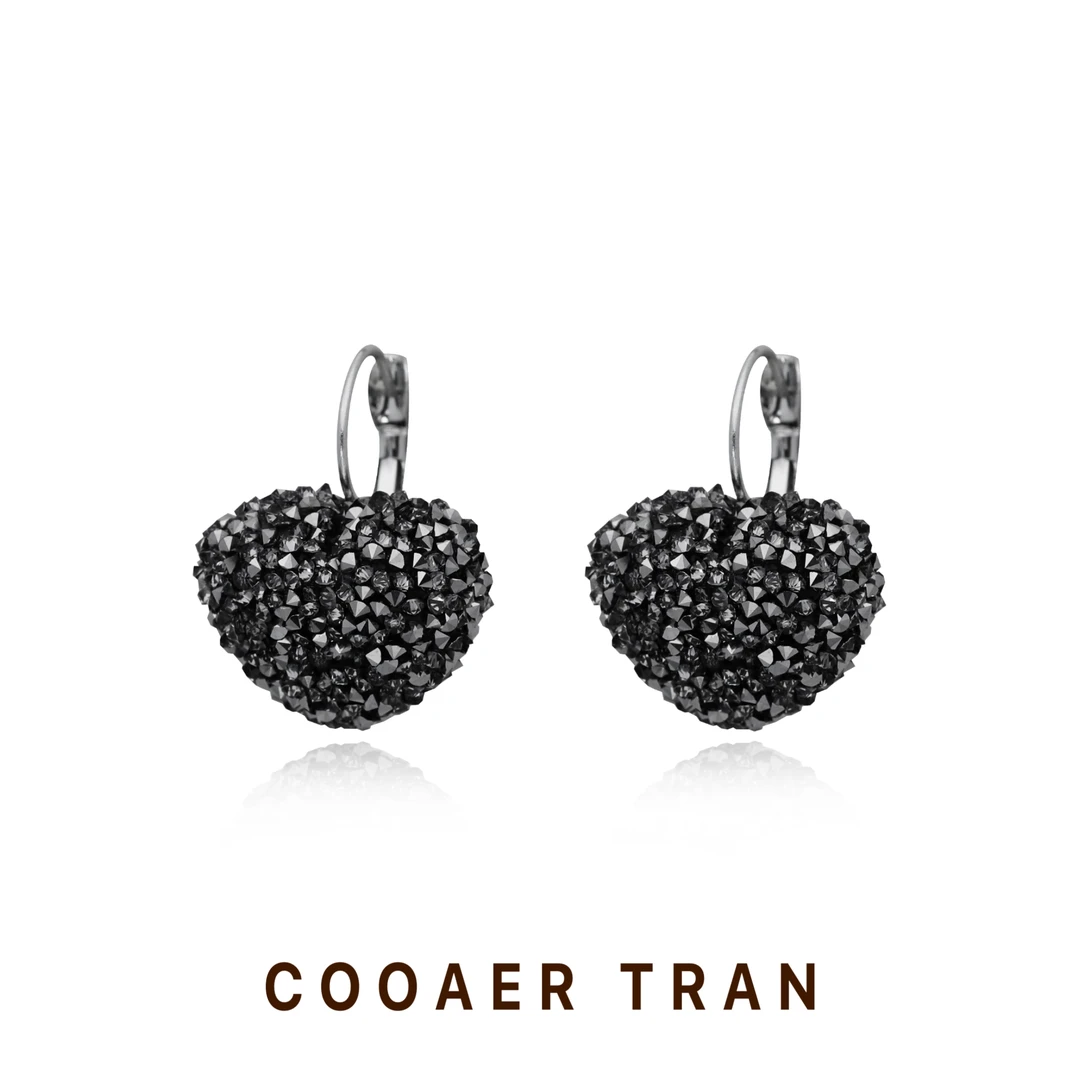 铜合金耳饰 【晶硕之心】轻奢精致小众时尚气质设计百搭耳饰RH9035#