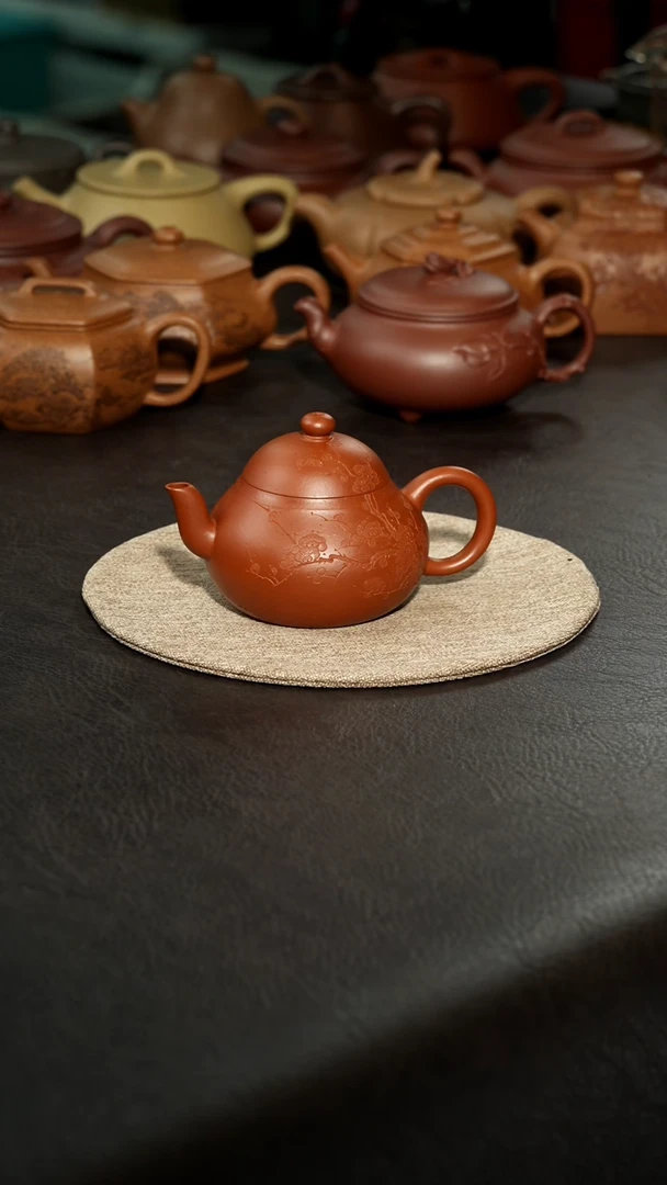 茶壶紫砂学*梨形壶，老朱泥，汪达明全手工，150cc