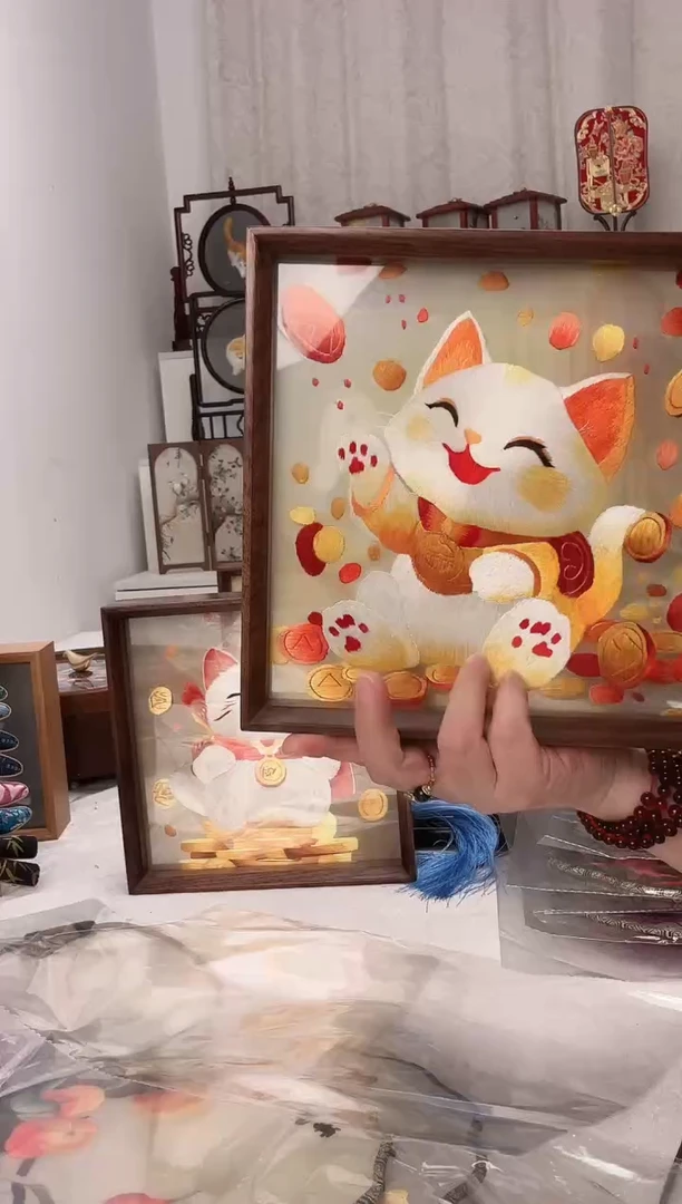 扇子苏绣作品手工团扇