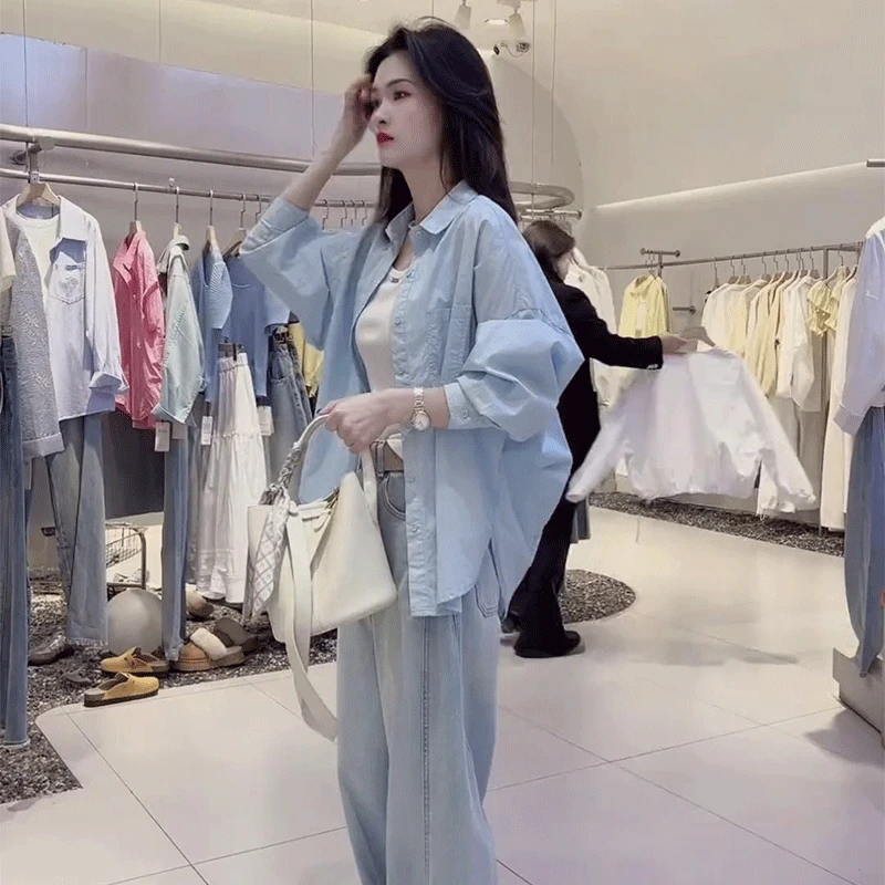 休闲百搭防晒薄款透气长袖衬衫女春夏季新款宽松显瘦洋气叠穿上衣