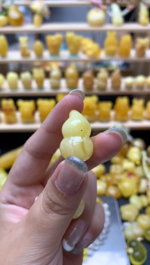 琥珀未镶嵌珠宝奇石050琥珀蜜蜡微瑕花粉