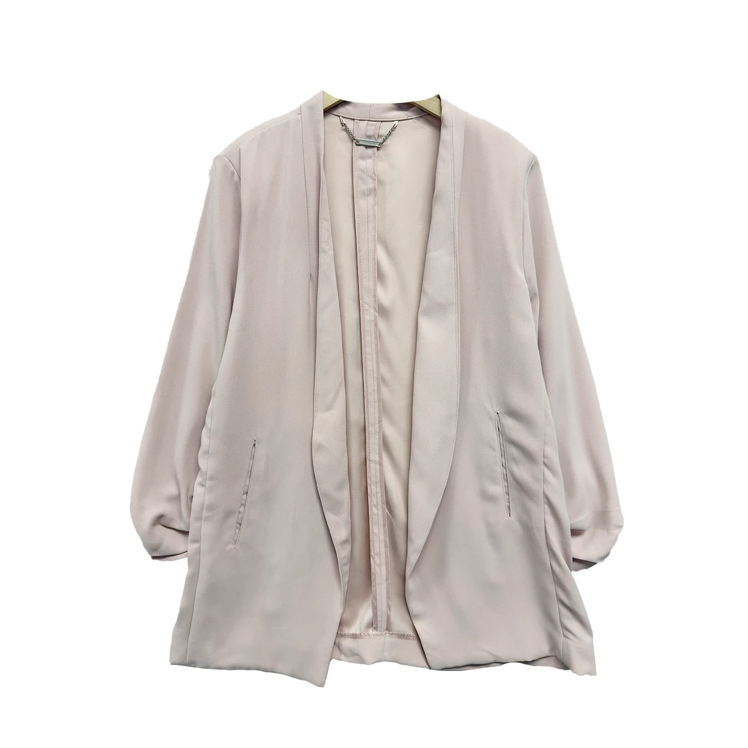 3178#秋季无扣西装优雅宽松显瘦休闲外套