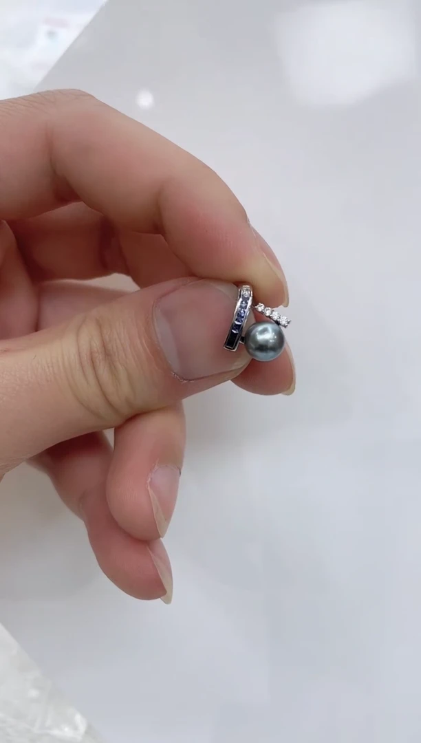 【闪购商品】海水珍珠吊坠(不含链)银S925镶嵌海水珍珠吊坠