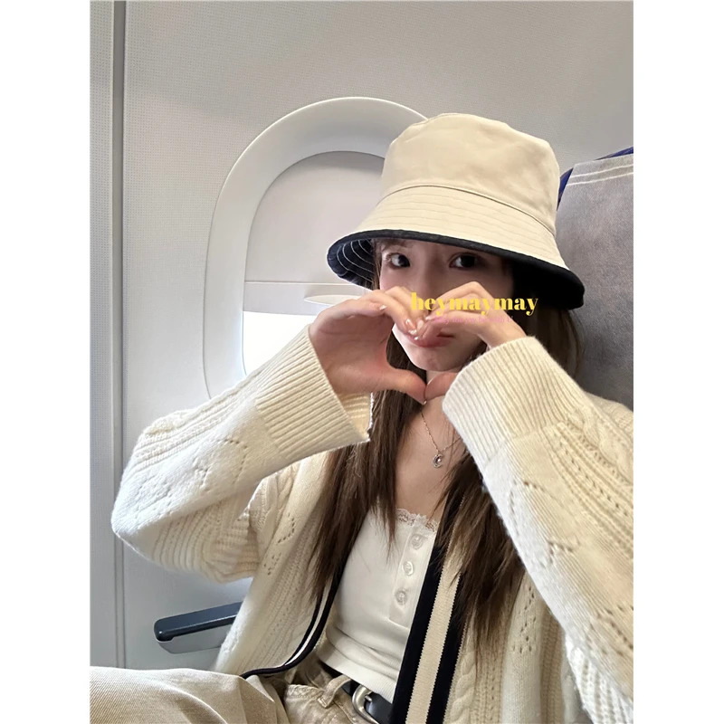 heymaymay ‘小牛津’复古牛仔渔夫帽盆帽双面戴春夏女款2025新款