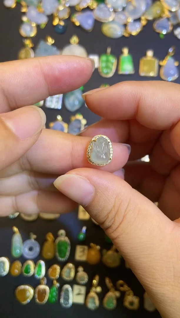 吊坠(不含链)银S925镶嵌翡翠1