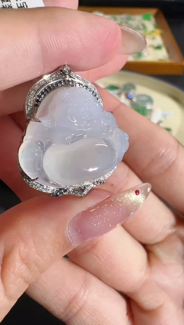 【闪购商品】翡翠吊坠(不含链)18K金镶嵌【源头工厂】宝石钻石镶嵌