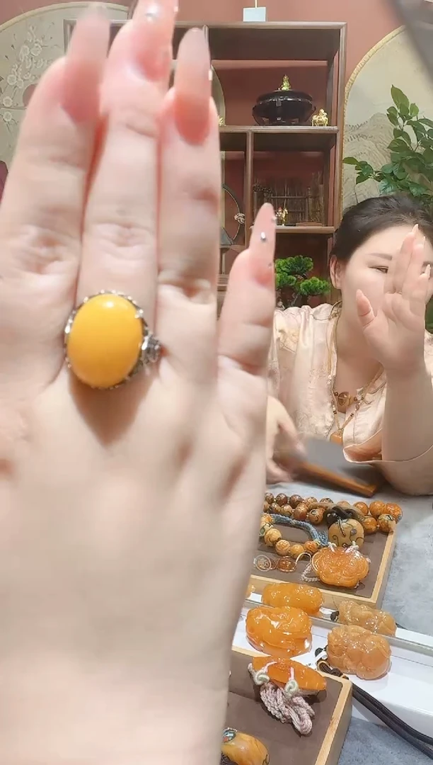 蜜蜡颈饰银S925镶嵌9718天然蜜蜡珠宝奇石全都保真