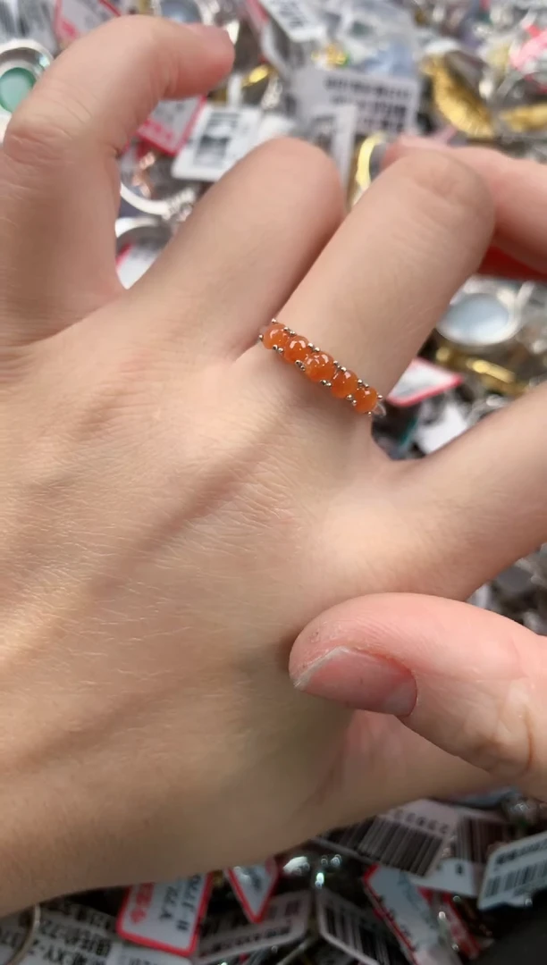 银S925镶嵌戒指翡翠1414--6