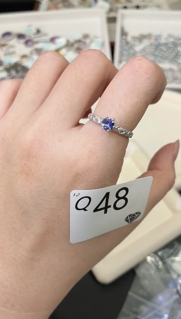 银S925镶嵌珠宝奇石坦桑石多样性发一Q48