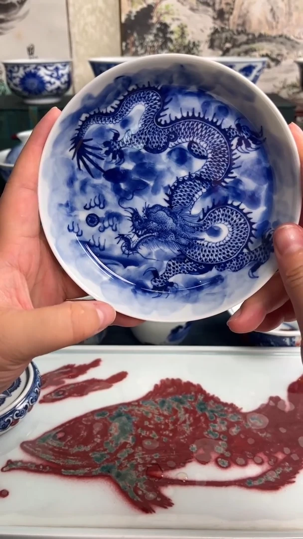 手工手绘釉下彩陶瓷