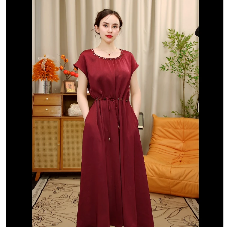 晴曦原创长120夏季新款气质时尚轻国风连衣裙