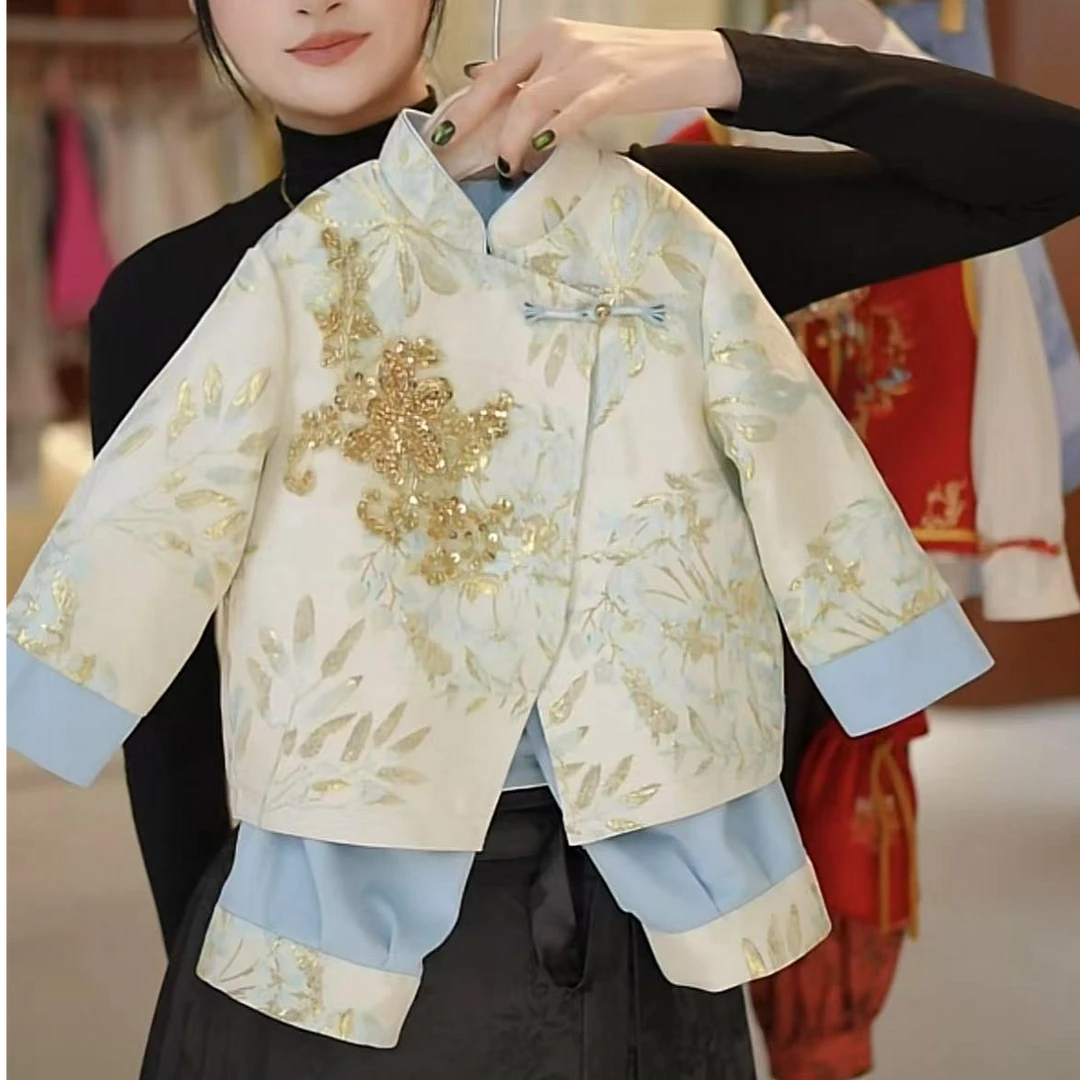 百伊【金枝玉叶】2025春夏新品原创新中式汉服国风套装MJC256057