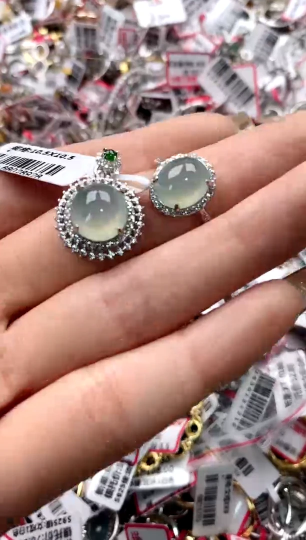 【闪购商品】翡翠戒指银S925镶嵌99999---1