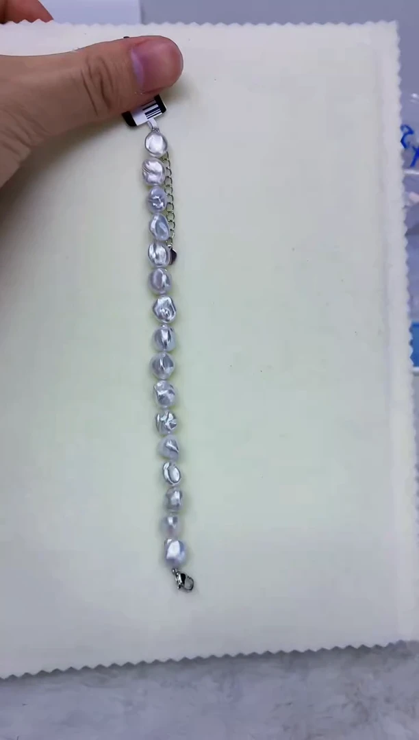未镶嵌DA淡水珍珠keshi手链 y806