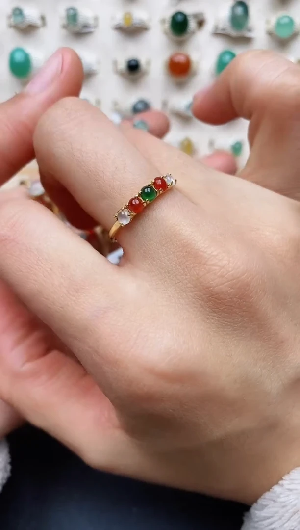 【闪购商品】翡翠戒指银S925镶嵌缅甸翡翠