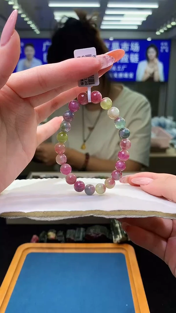 未镶嵌手链碧玺西瓜碧玺单圈8x