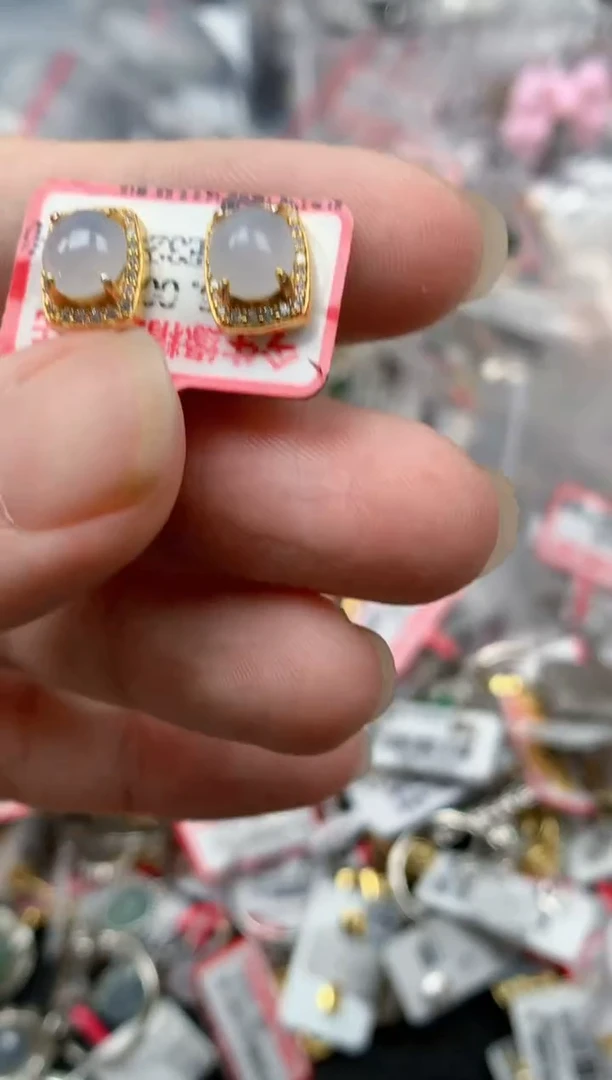 翡翠戒指银S925镶嵌天然缅甸翡翠