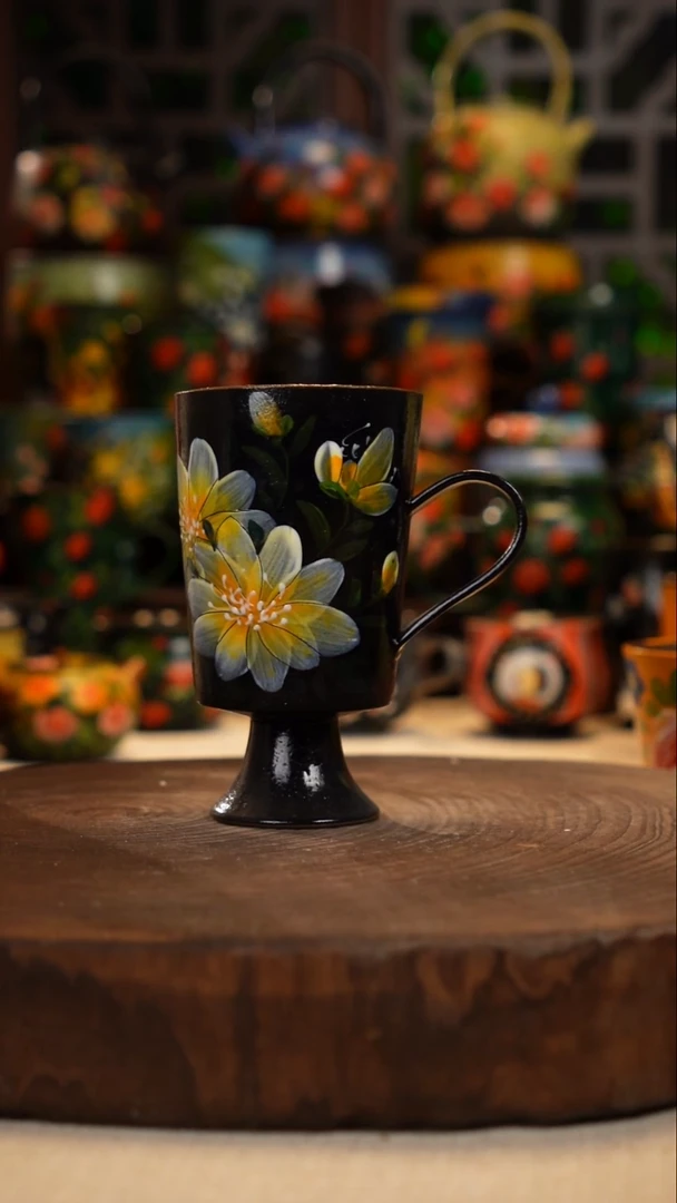 紫砂油画手绘釉下彩