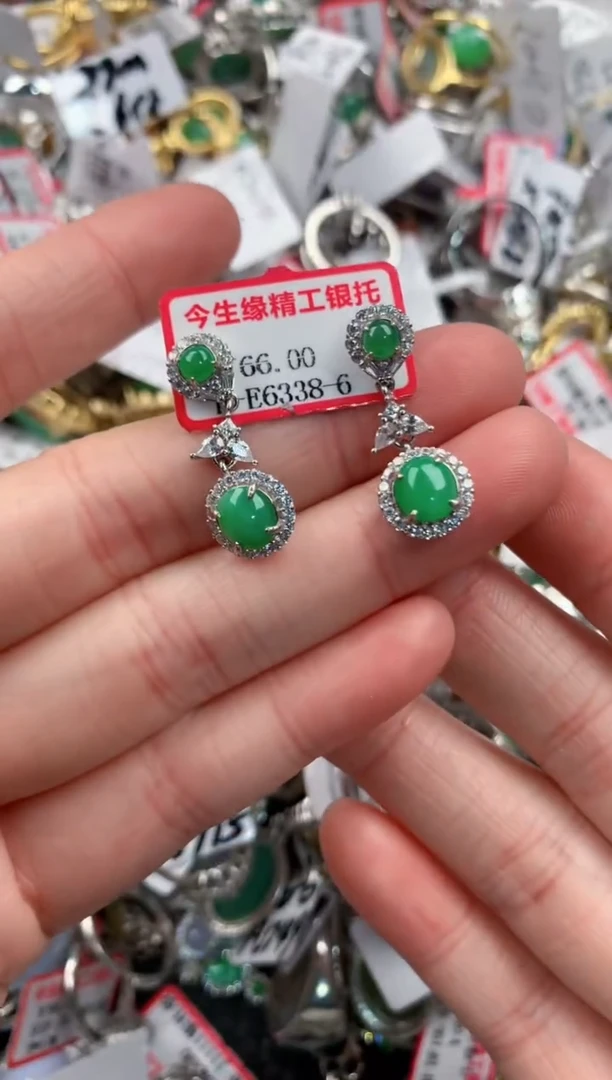 银S925镶嵌戒指翡翠666                 7