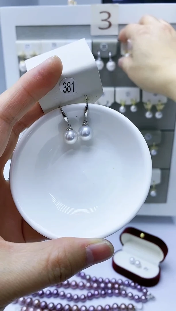 【闪购商品】淡水珍珠耳饰银S925镶嵌387
