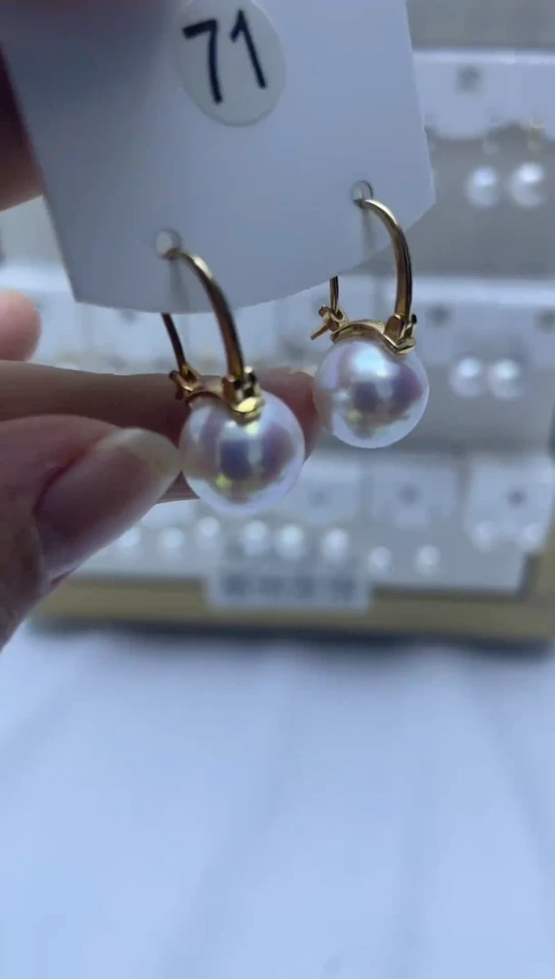 银S925镶嵌耳饰淡水珍珠71