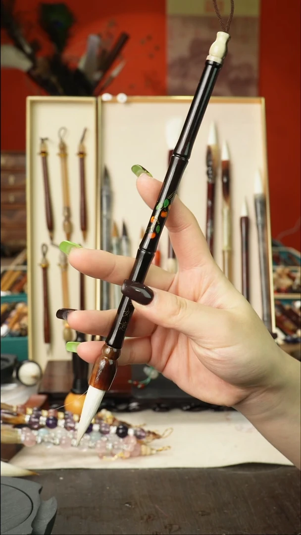 孤品高货毛笔链接 清水试笔 蘸墨不退