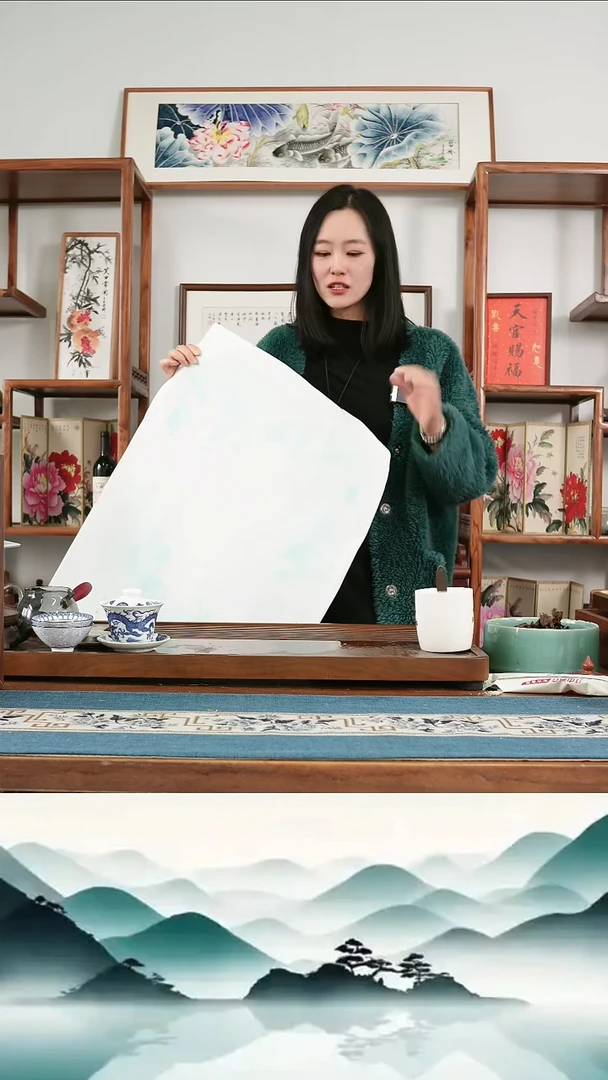 书法琦牡丹~四尺三开宣纸