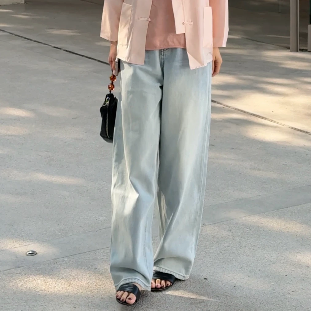 【吉娜王】国潮新中式休闲水洗牛仔裤