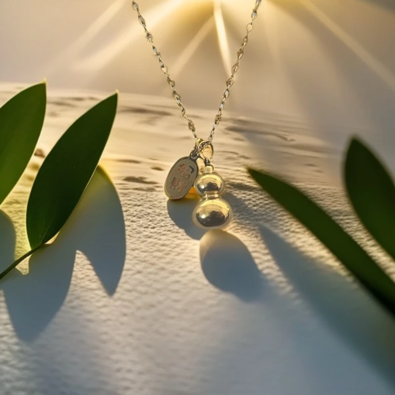 钛钢锆石吊坠 【A604】招财葫芦吊坠 简约时尚百搭钛钢吊坠