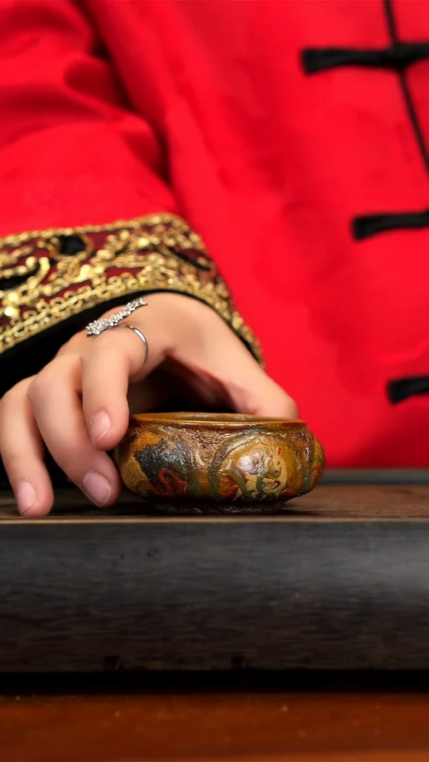 【闪购商品】紫砂茶壶九色鹿柴烧杯