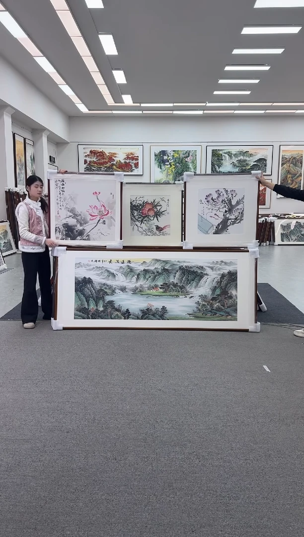 国画手绘 280*124源远流长+80*80斗方两个