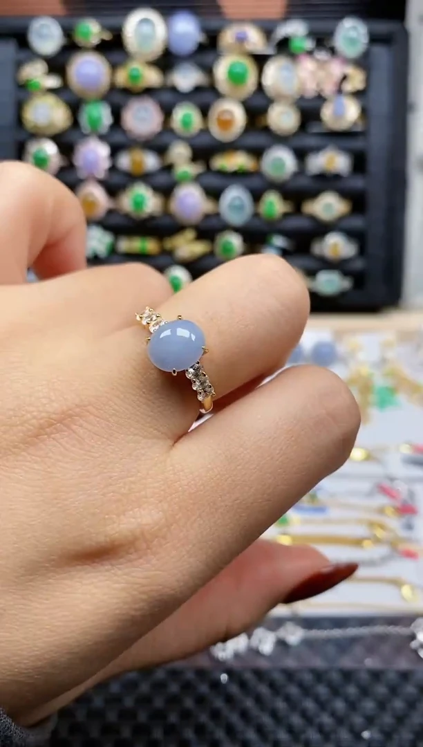 银S925镶嵌戒指翡翠191