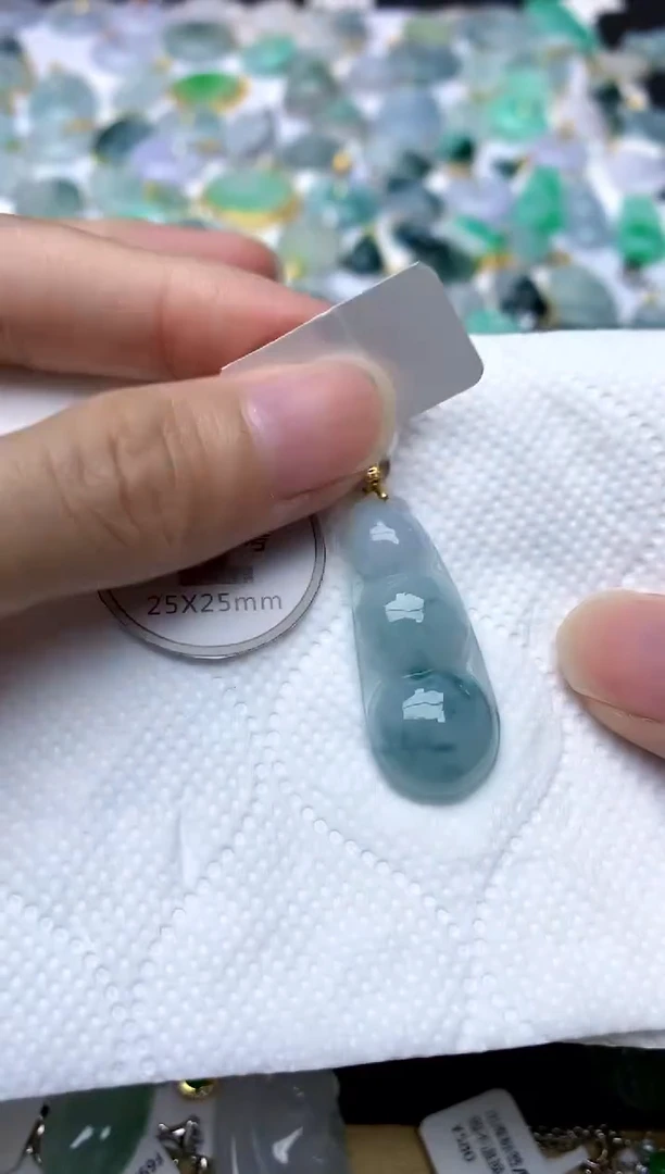 颈饰银S925镶嵌翡翠天然A货翡翠