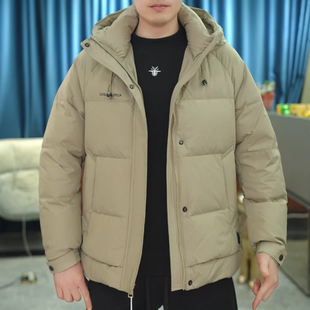 2024男士冬季连帽三防户外纯色短款极寒加厚外套18826