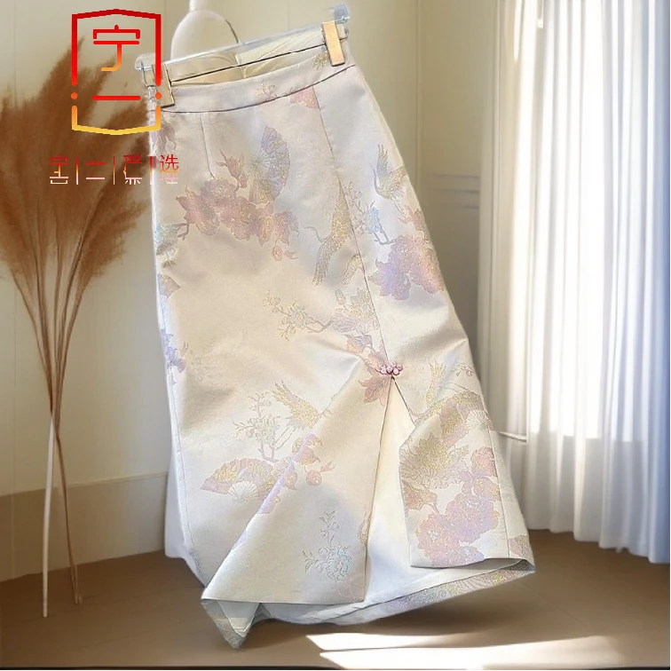 【宁一女装】时尚洋气显瘦新中式国风半身裙女夏季新款显瘦气质