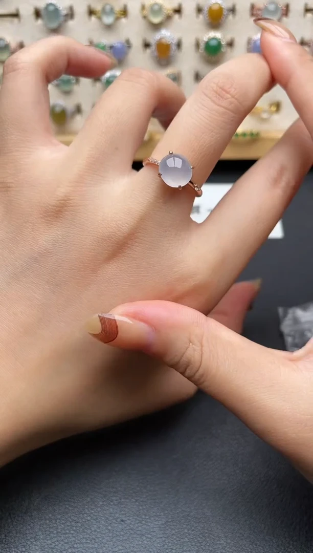 翡翠戒指银S925镶嵌一物一证一礼盒