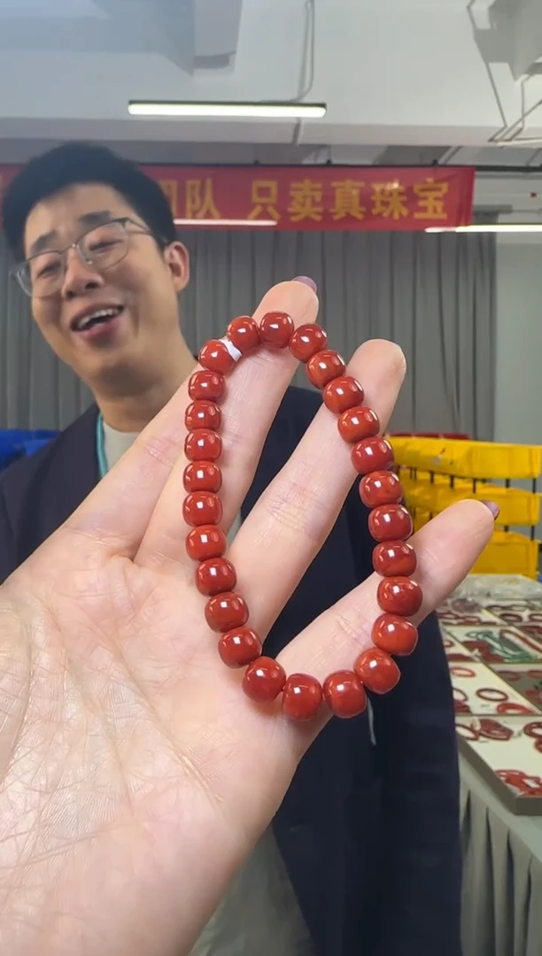 【闪购商品】南红玛瑙手串未镶嵌老型珠手串单圈8-9mm