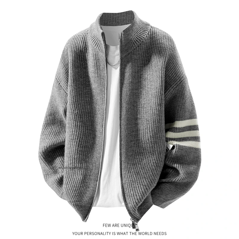 慵懒风开衫毛衣男士秋冬季新款休闲针织衫宽松美式潮流时尚外套男