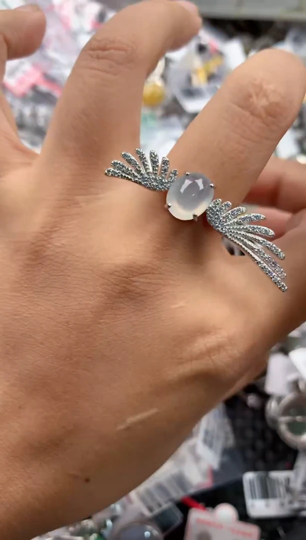 银S925镶嵌戒指翡翠10                 2